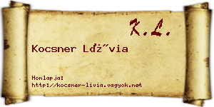 Kocsner Lívia névjegykártya