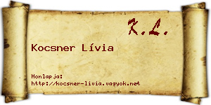 Kocsner Lívia névjegykártya